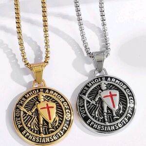 Knights Templar Armor of God Necklace Ephesians 6:13-17 Stainless Steel